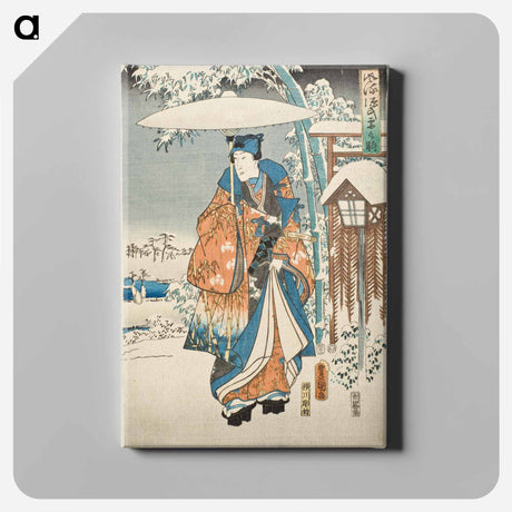 アートパネル-Murasaki and Genji Viewing the Snow
 - 歌川 国貞 Canvas.