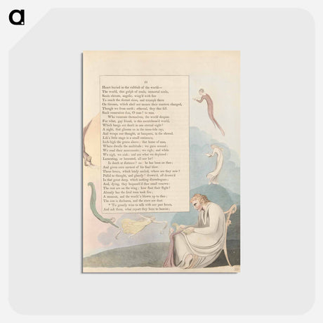 アートポストカード-Young's Night Thoughts, Page 31, "'Tis Greatly Wise to Talk with Our Past Hours" - ウィリアム ブレイク Postcard.