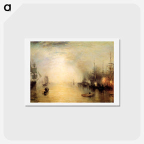 アートポストカード-Keelmen Heaving in Coals by Night - ウィリアム ターナー Postcard.