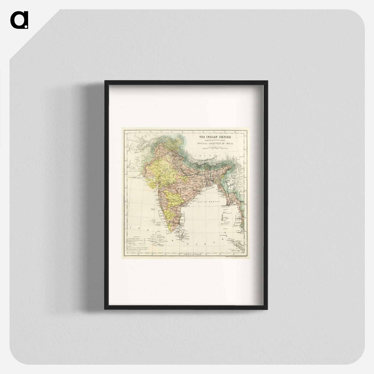 The Imperial Gazetteer of India - アンティーク地図 Poster.