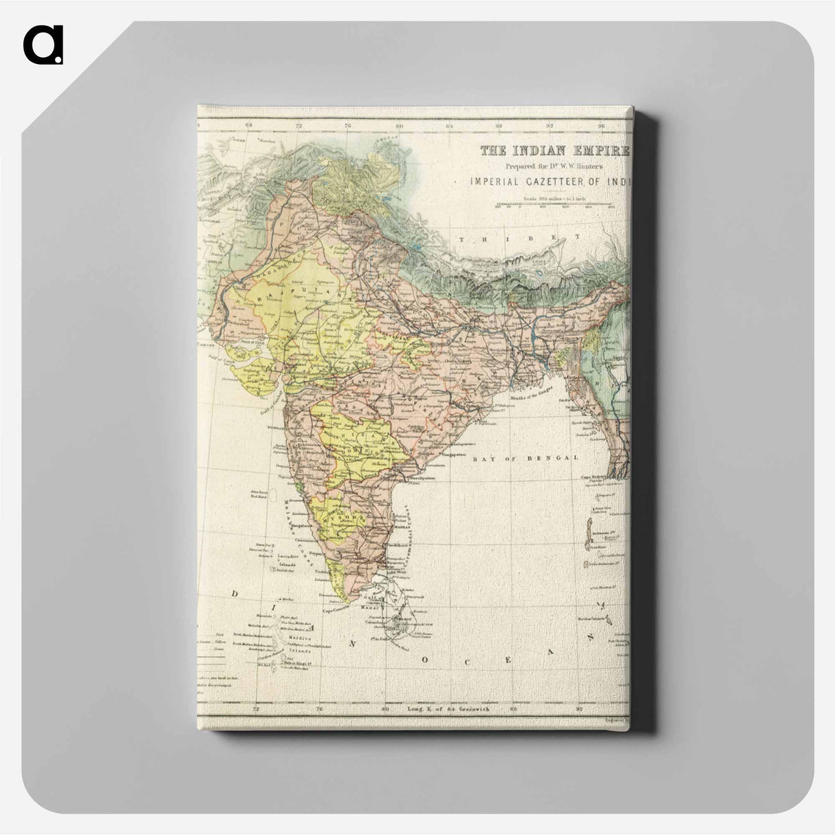 The Imperial Gazetteer of India - アンティーク地図 Canvas.