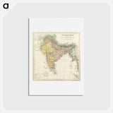 アートポストカード-The Imperial Gazetteer of India - アンティーク地図 Postcard.