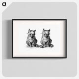 アートポスター-Victorian Cats Engraving
 - 大英図書館 Poster.