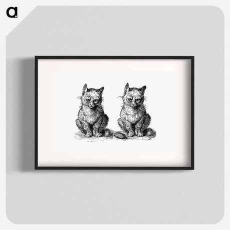 アートポスター-Victorian Cats Engraving
 - 大英図書館 Poster.
