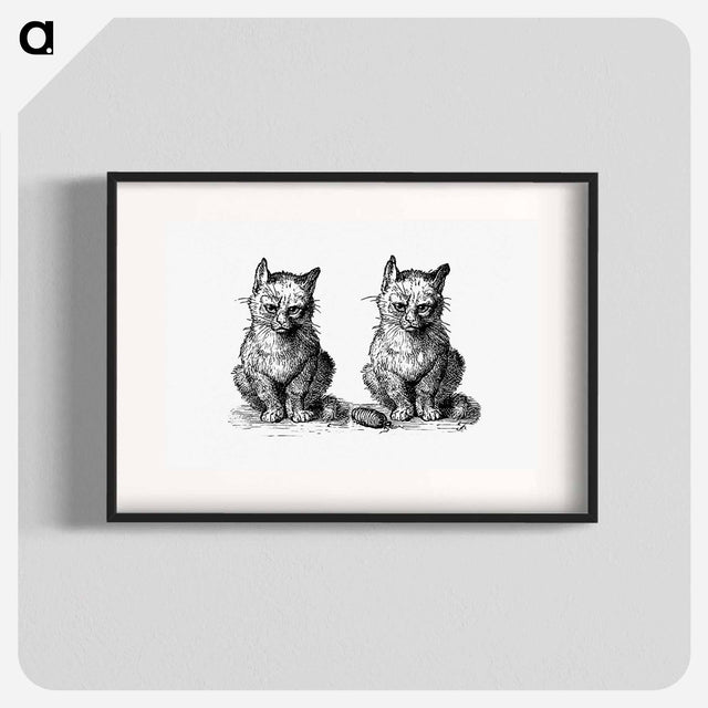 アートポスター-Victorian Cats Engraving
 - 大英図書館 Poster.