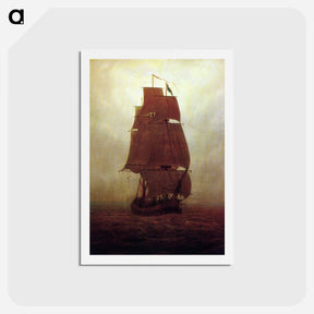 アートポストカード-Sailing ship - カスパー ダーヴィト フリードリヒ Postcard.