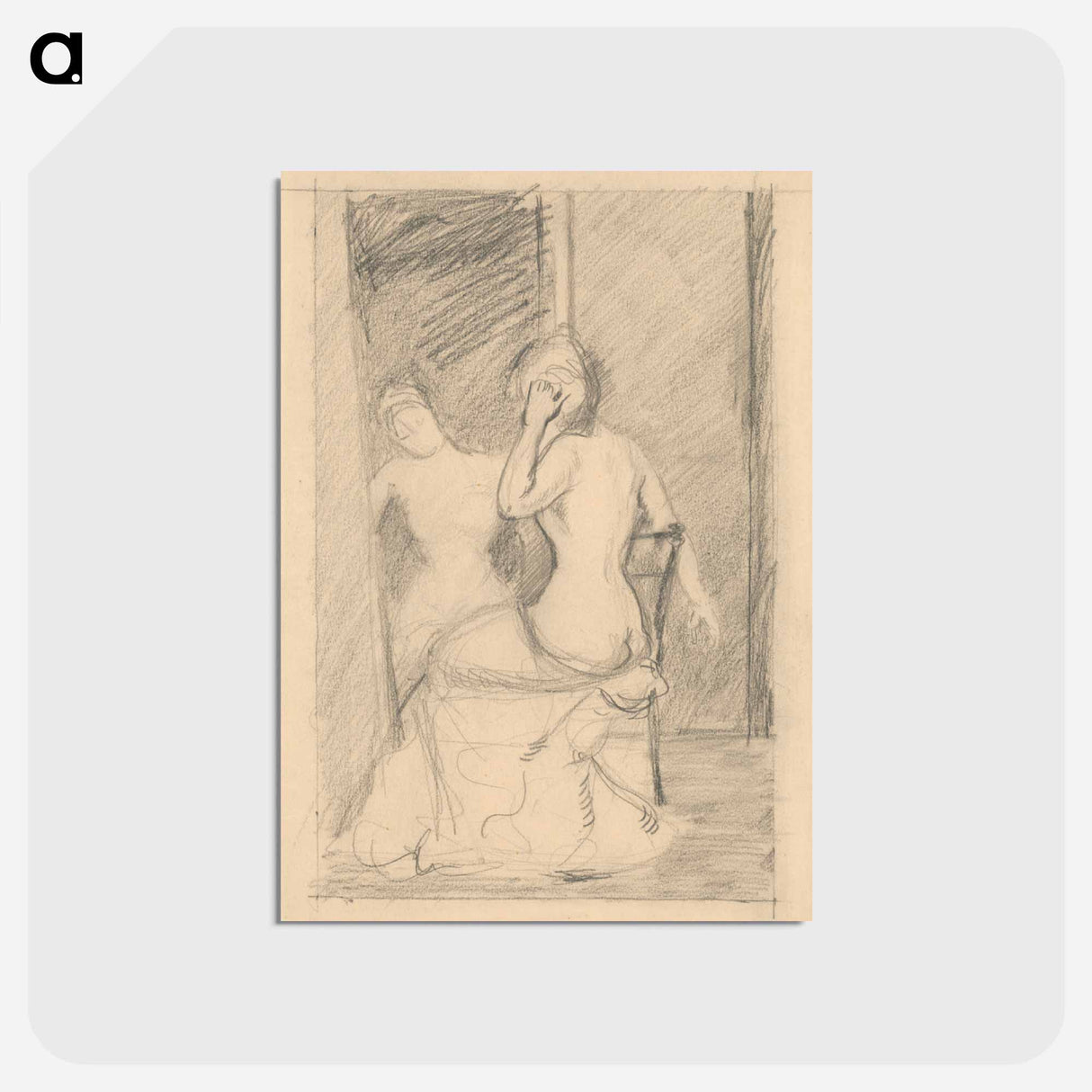 アートポストカード-At a Mirror
 - シプリアン マジェルニク Postcard.