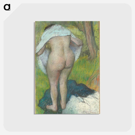 アートポストカード-Girl Drying Herself - エドガー ドガ Postcard.