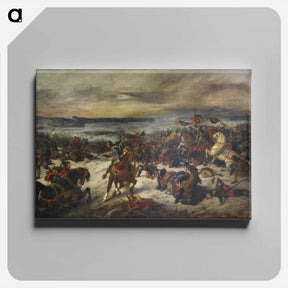 アートパネル-La Bataille de Nancy - ウジェーヌ ドラクロワ Canvas.