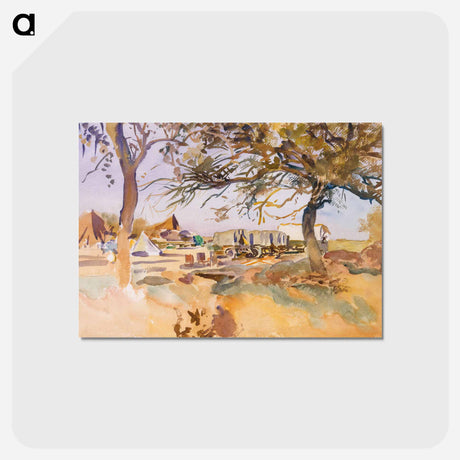 アートポストカード-Military Camp - ジョン シンガー サージェント Postcard.