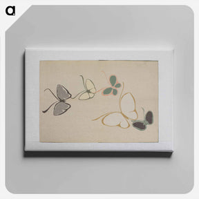 アートパネル-Chō senshu (A Thousand Kinds of Butterflies), Volume 2 - 神坂 雪佳 Canvas.