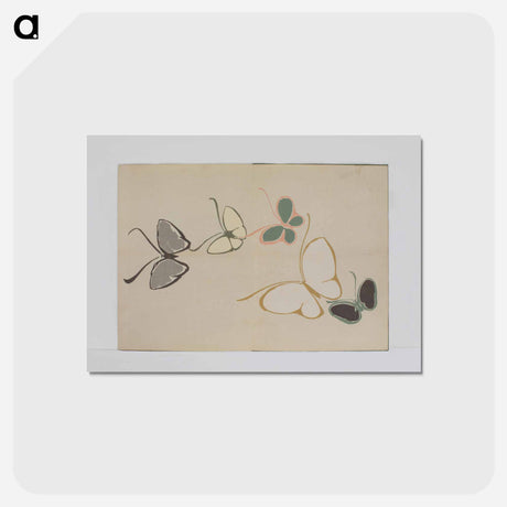 アートポストカード-Chō senshu (A Thousand Kinds of Butterflies), Volume 2 - 神坂 雪佳 Postcard.