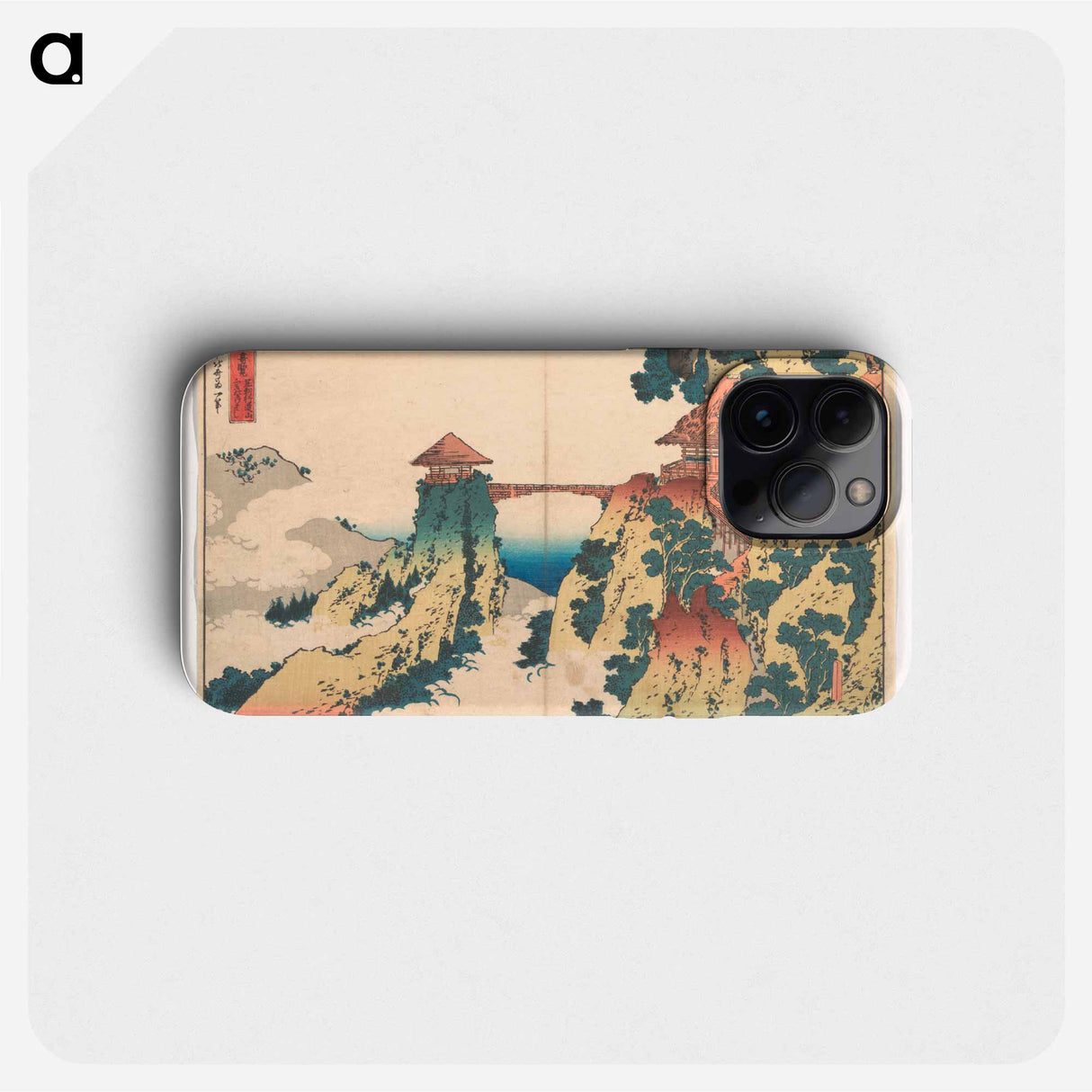 The Hanging-cloud Bridge at Mount Gyōdō near Ashikaga - 葛飾 北斎 Phone Case.