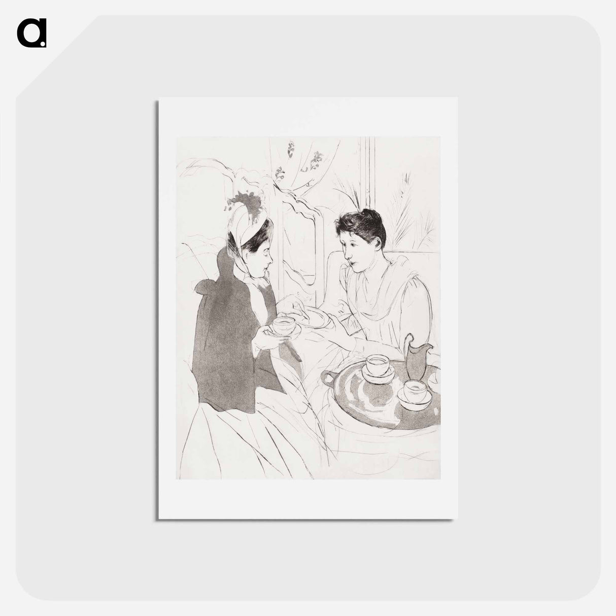アートポストカード-Afternoon Tea Party - メアリー カサット Postcard.