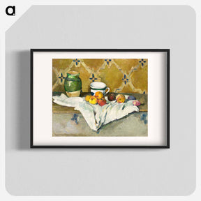 アートポスター-Still Life with Jar, Cup, and Apples - ポール セザンヌ Poster.