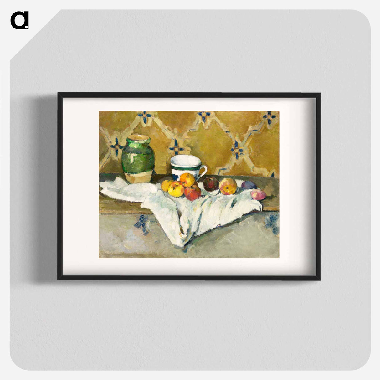 Still Life with Jar, Cup, and Apples - Paul Cezanne Poster.