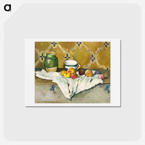 アートポストカード-Still Life with Jar, Cup, and Apples - ポール セザンヌ Postcard.