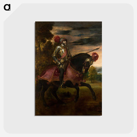 アートポストカード-Emperor Charles V at Muhlberg - ティツィアーノ ヴェチェッリオ Postcard.
