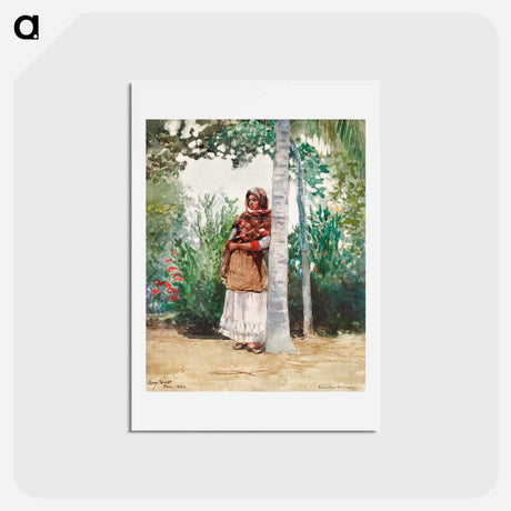 アートポストカード-Under a Palm Tree - ウィンスロー ホーマー Postcard.