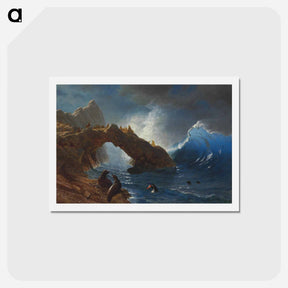 アートポストカード-Seals on the Rocks - アルバート ビアスタット Postcard.