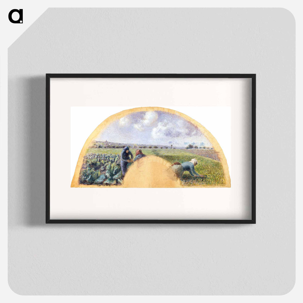 Fan Mount: The Cabbage Gatherers - カミーユ ピサロ Poster.