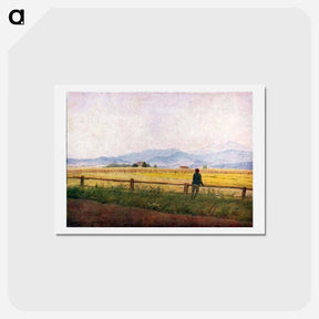 アートポストカード-Landscape with a male figure - カスパー ダーヴィト フリードリヒ Postcard.