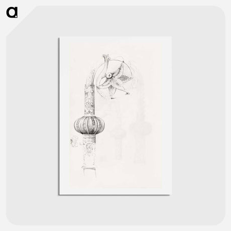 アートポストカード-Sketchbook of Byzantine and Romanesque Decoration - エドワード バーン ジョーンズ Postcard.