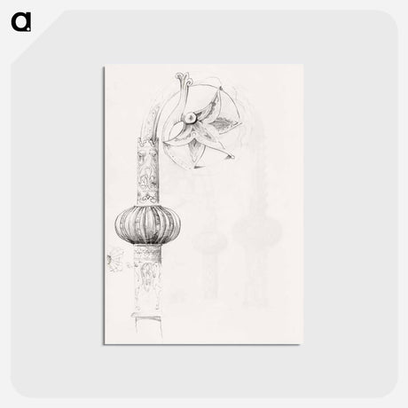 アートポストカード-Sketchbook of Byzantine and Romanesque Decoration - エドワード バーン ジョーンズ Postcard.