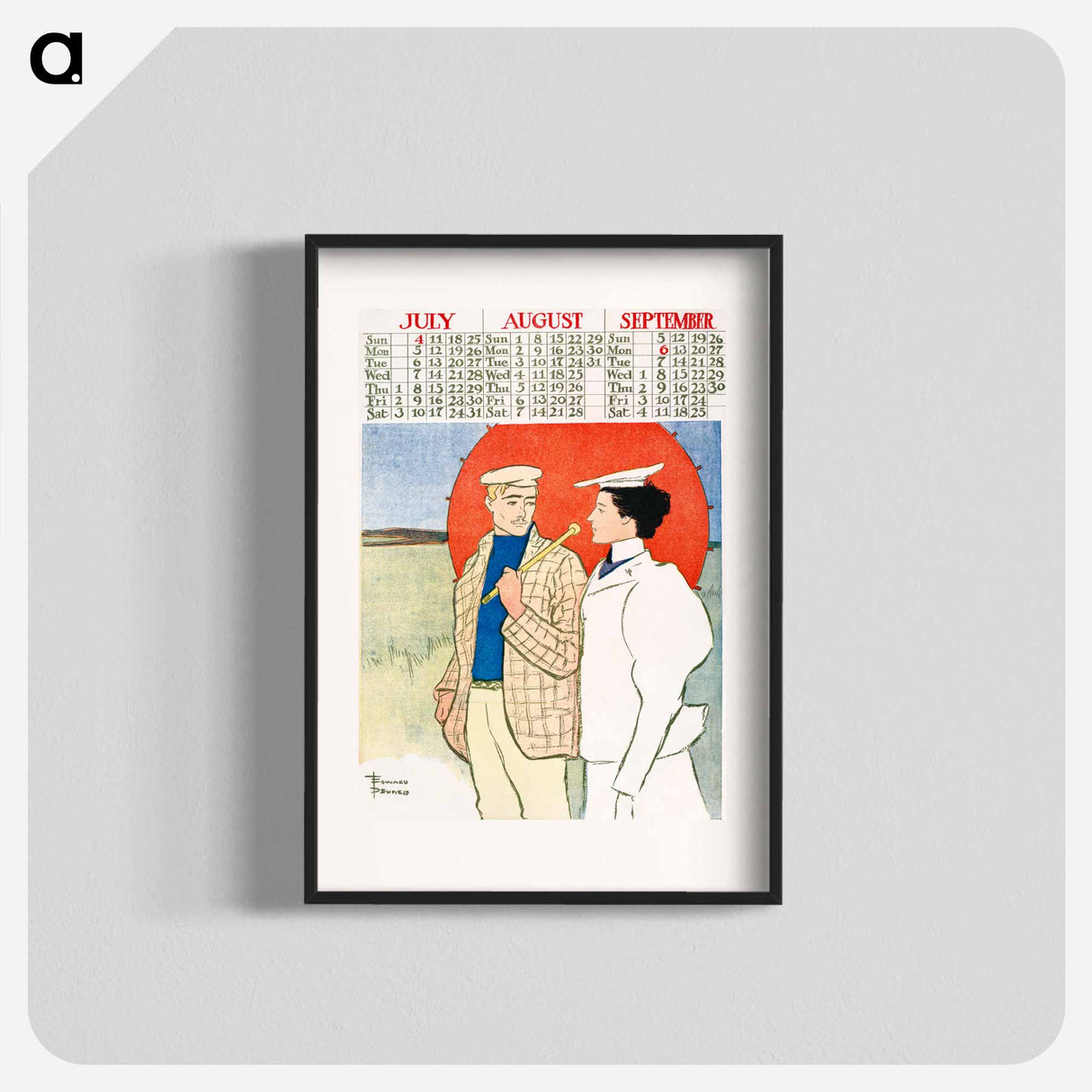 Vintage calendar print by Edward Penfield - エドワード ペンフィールド Poster.