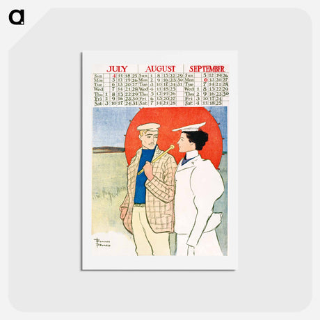 アートポストカード-Vintage calendar print by Edward Penfield - エドワード ペンフィールド Postcard.