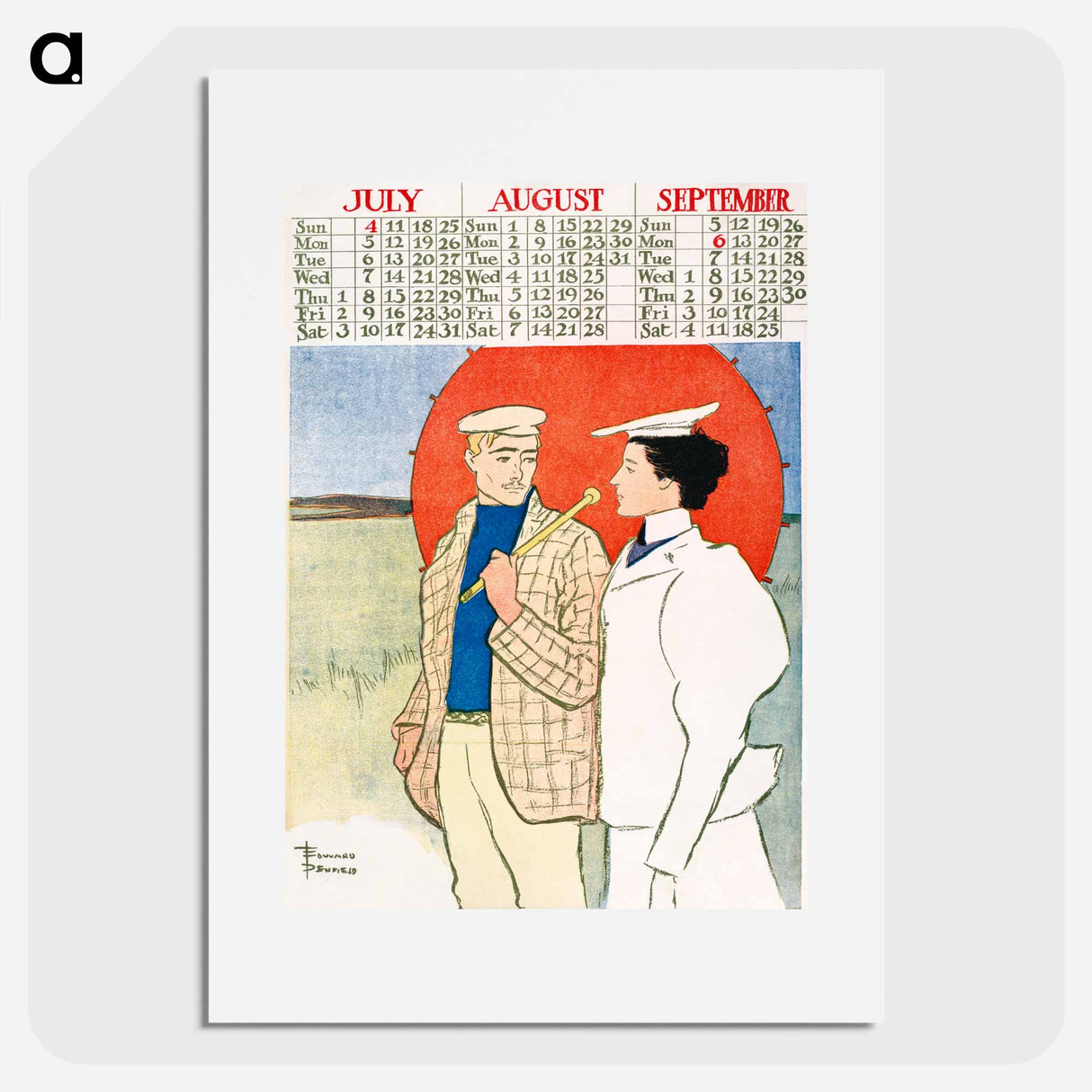 Vintage calendar print by Edward Penfield - エドワード ペンフィールド Poster.