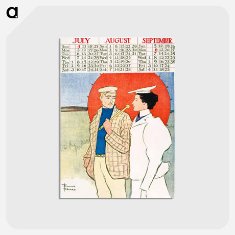 アートポストカード-Vintage calendar print by Edward Penfield - エドワード ペンフィールド Postcard.