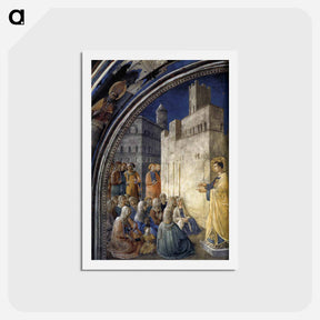 アートポストカード-The Sermon of St. Stephen - フラ アンジェリコ Postcard.