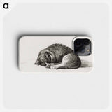 Rolled up lying sleeping cat - Jean Bernard Phone Case.