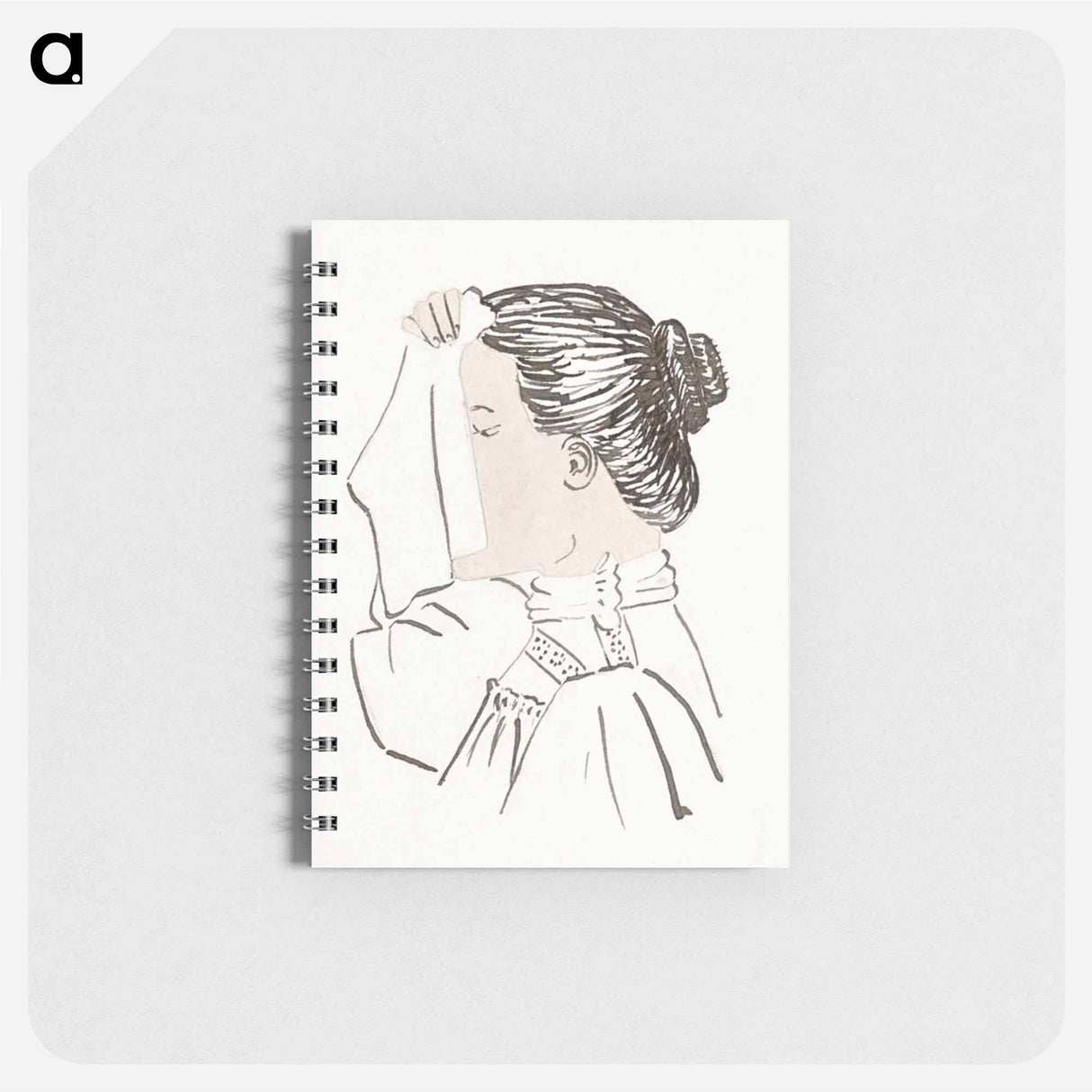 Head of a woman with a handkerchief in front of her face - ユリー デ フラーハ Memo.