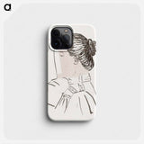 Head of a woman with a handkerchief in front of her face - Julie de Graag Phone Case.