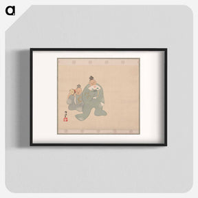 アートポスター-Manzai Comedy at the Imperial Palace - 神坂 雪佳 Poster.