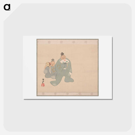 アートポストカード-Manzai Comedy at the Imperial Palace - 神坂 雪佳 Postcard.