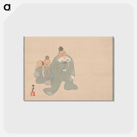 アートポストカード-Manzai Comedy at the Imperial Palace - 神坂 雪佳 Postcard.