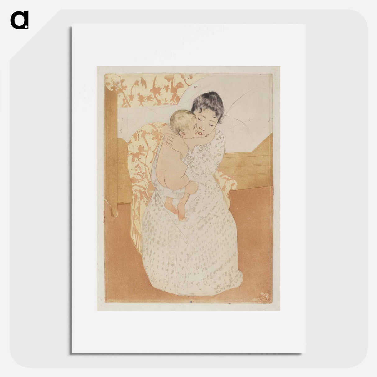 Maternal Caress - Mary Cassatt Poster.