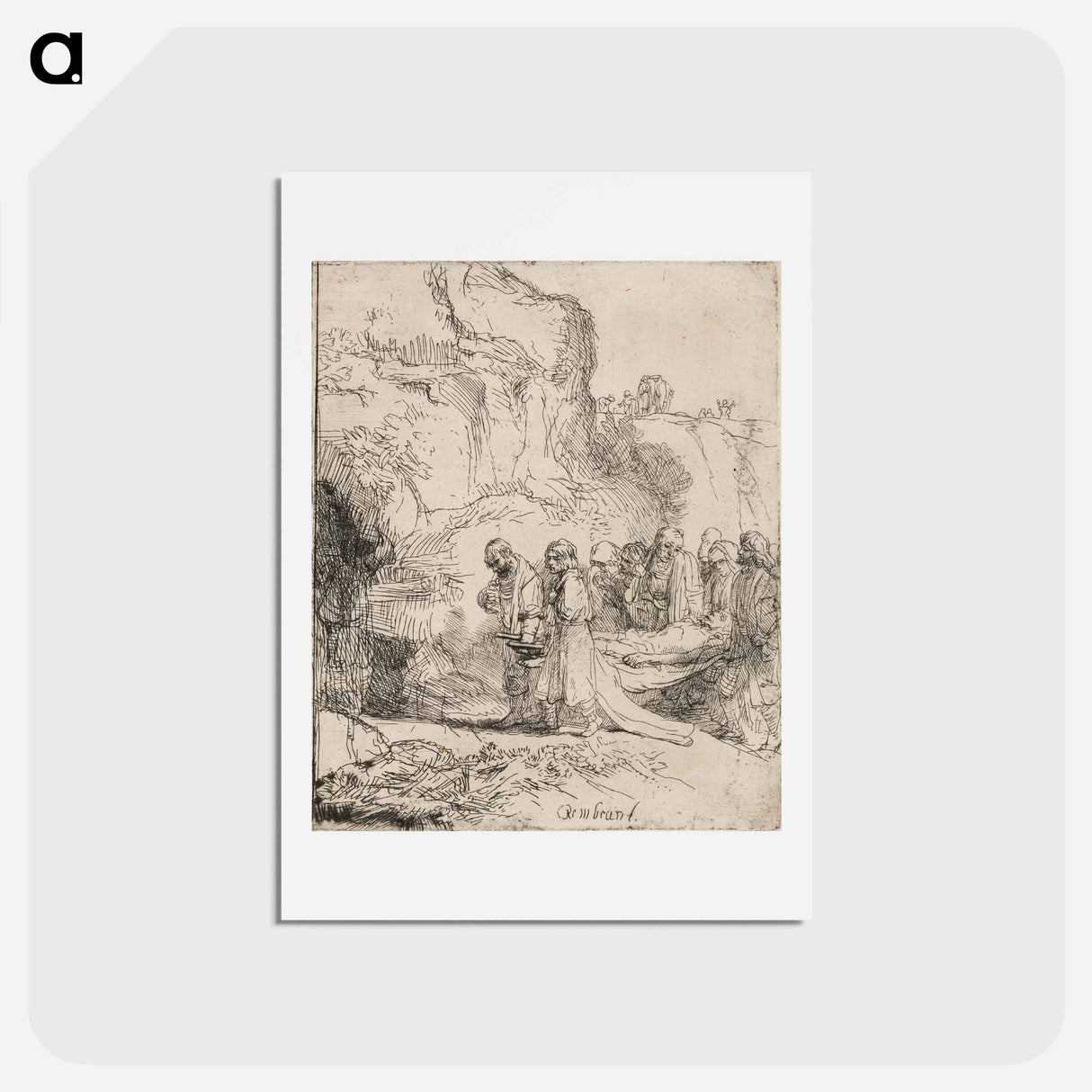 アートポストカード-Christ Carried to the Tomb - レンブラント ファン レイン Postcard.