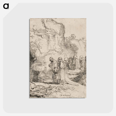 アートポストカード-Christ Carried to the Tomb - レンブラント ファン レイン Postcard.