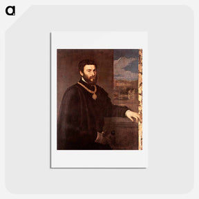 アートポストカード-Portrait of Count Antonio Porcia - ティツィアーノ ヴェチェッリオ Postcard.