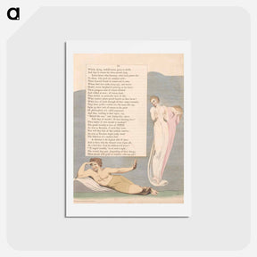 アートポストカード-Young's Night Thoughts, Page 93, "If Angels Tremble, 'Tis at Such a Sight" - ウィリアム ブレイク Postcard.