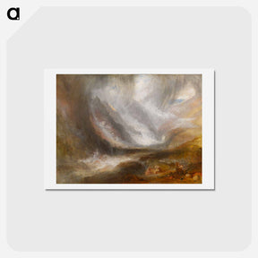 アートポストカード-Val d'Aosta: Snowstorm, Avalanche and Thunderstorm - ウィリアム ターナー Postcard.