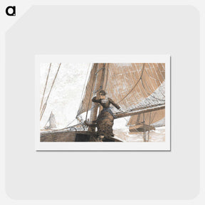 アートポストカード-Yachting Girl - ウィンスロー ホーマー Postcard.