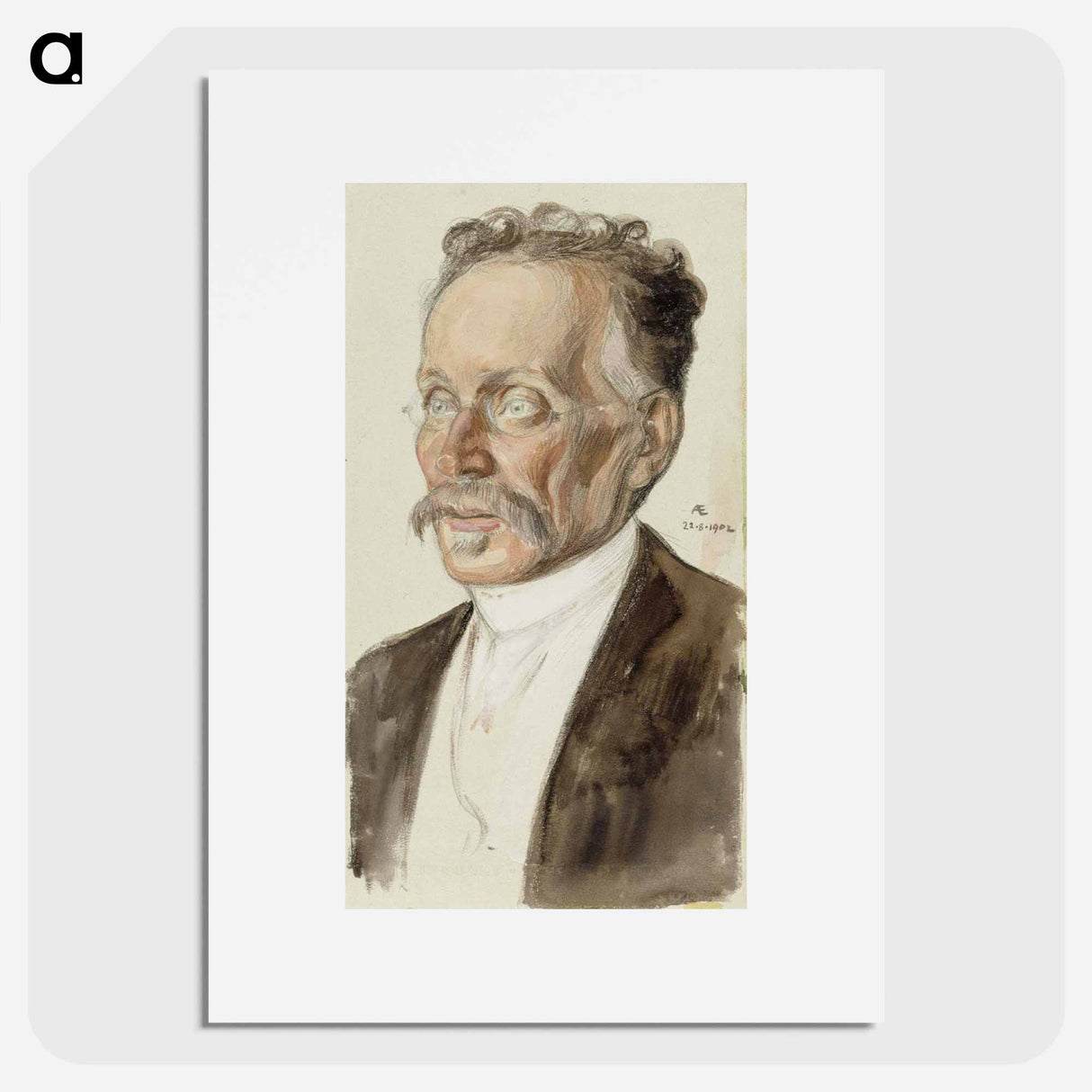 Portrait of professor j.w. runeberg - アルバート エーデルフェルト Poster.