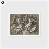 アートポストカード-Sudarium Displayed by Two Angels - アルブレヒト デューラー Postcard.