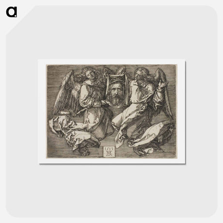 アートポストカード-Sudarium Displayed by Two Angels - アルブレヒト デューラー Postcard.