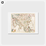 アートポストカード-Map of Asia - アンティーク地図 Postcard.